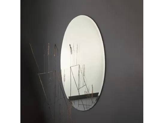 Specchio ovale con bordo bisellato Bric di Glas Italia