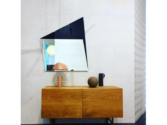 Specchio Cosmos in cristallo specchiante e satinato di Glas Italia