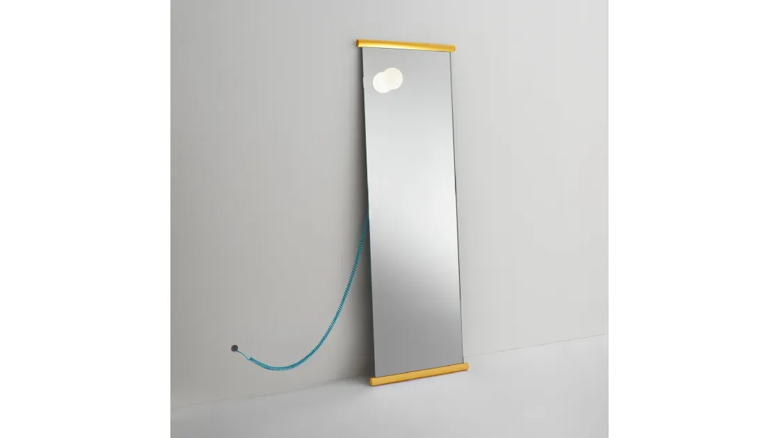 Specchio Ecco con lampada dimmerabile di Glas Italia