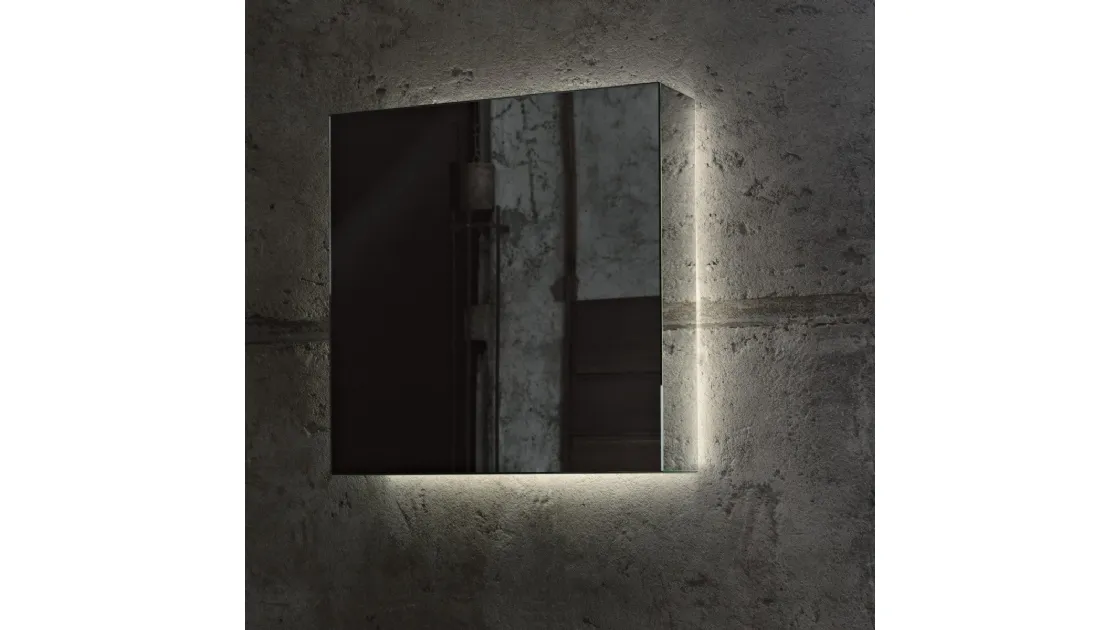 Specchio parallelepipedo realizzato incollando lastre di specchio bisellato I Massi di Glas Italia