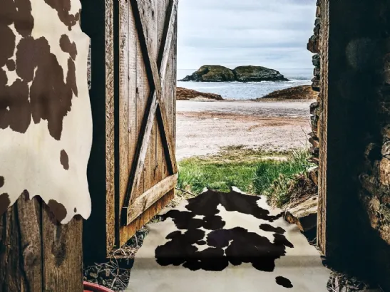 Tappeto in pelle di mucca Leather Cow di Tisca Italia