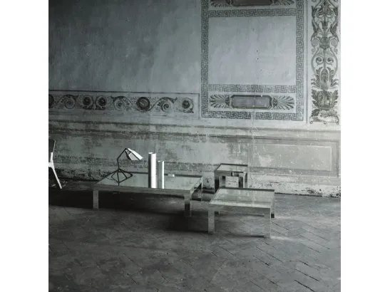 Tavolini Mirror Mirror in vetro finitura a specchio di Glas Italia