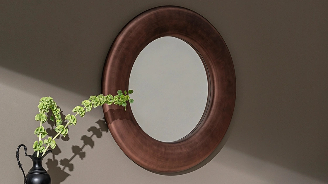 Specchiera Orbit con cornice in alluminio di Sovet