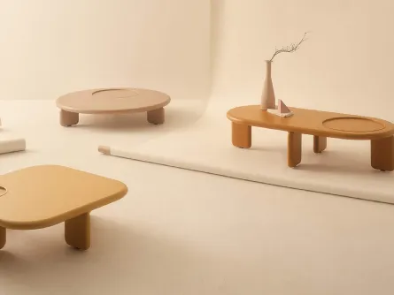 Tavolini di design in laccato o legno Orion di Lema