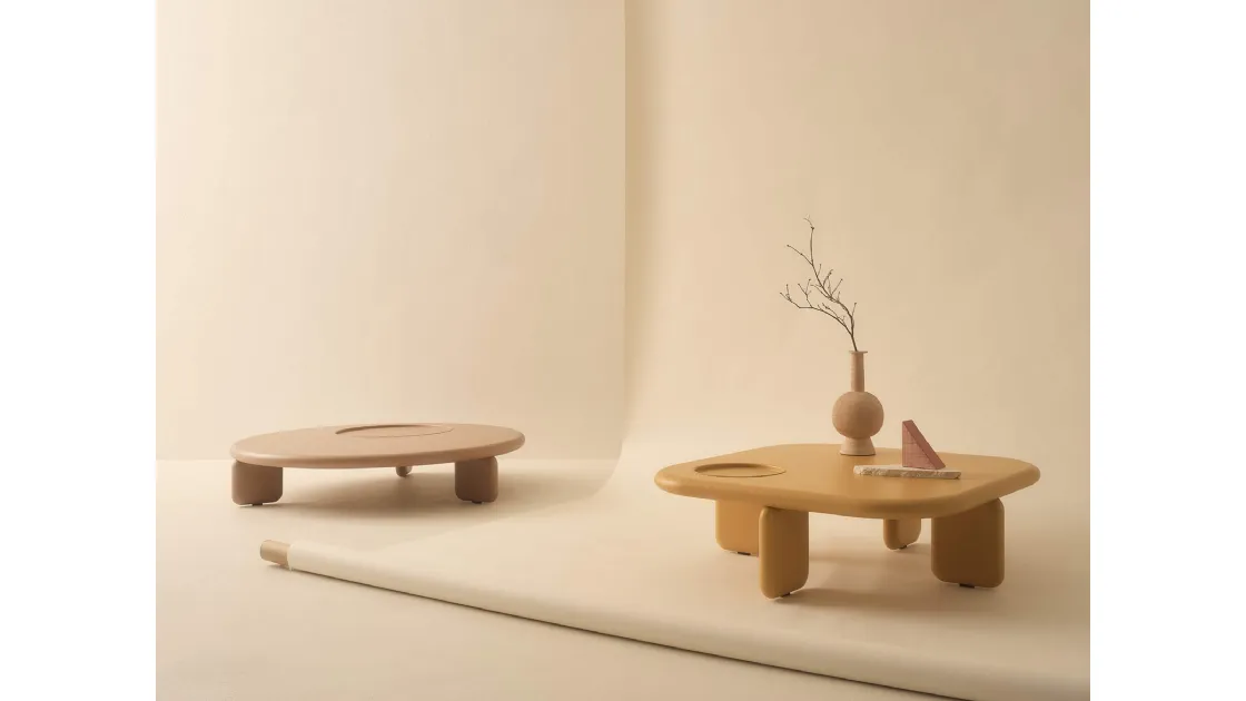 Tavolini di design in laccato o legno Orion di Lema