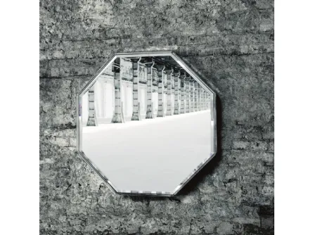 Specchio Prism ottagonale con cornice in cristallo di Glas Italia