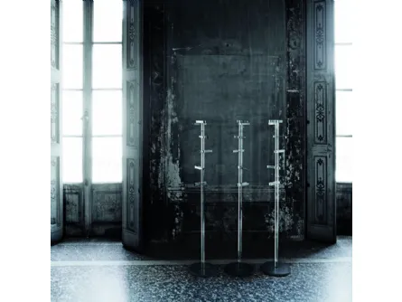 Appendiabiti Telegrafo in cristallo con base in ferro di Glas Italia