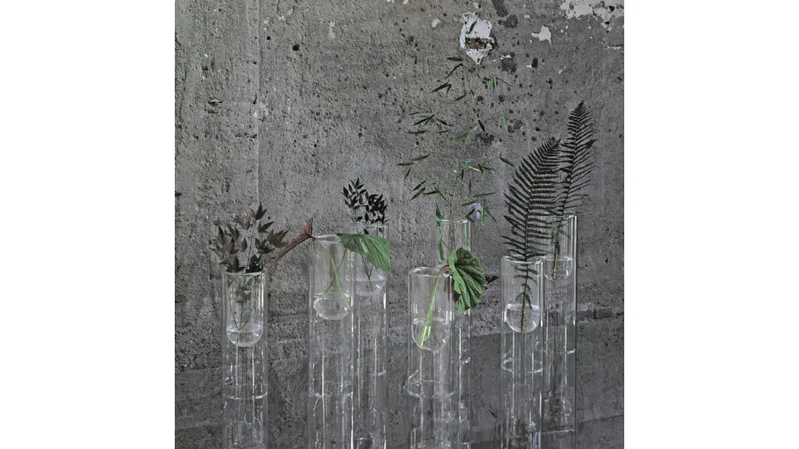 Vasi cilindrici in cristallo Tutube di Glas Italia