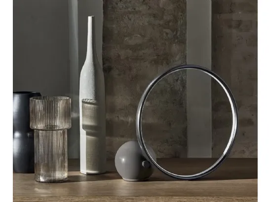 Lampada Circle da tavolo in acciaio laccato antracite di Bontempi