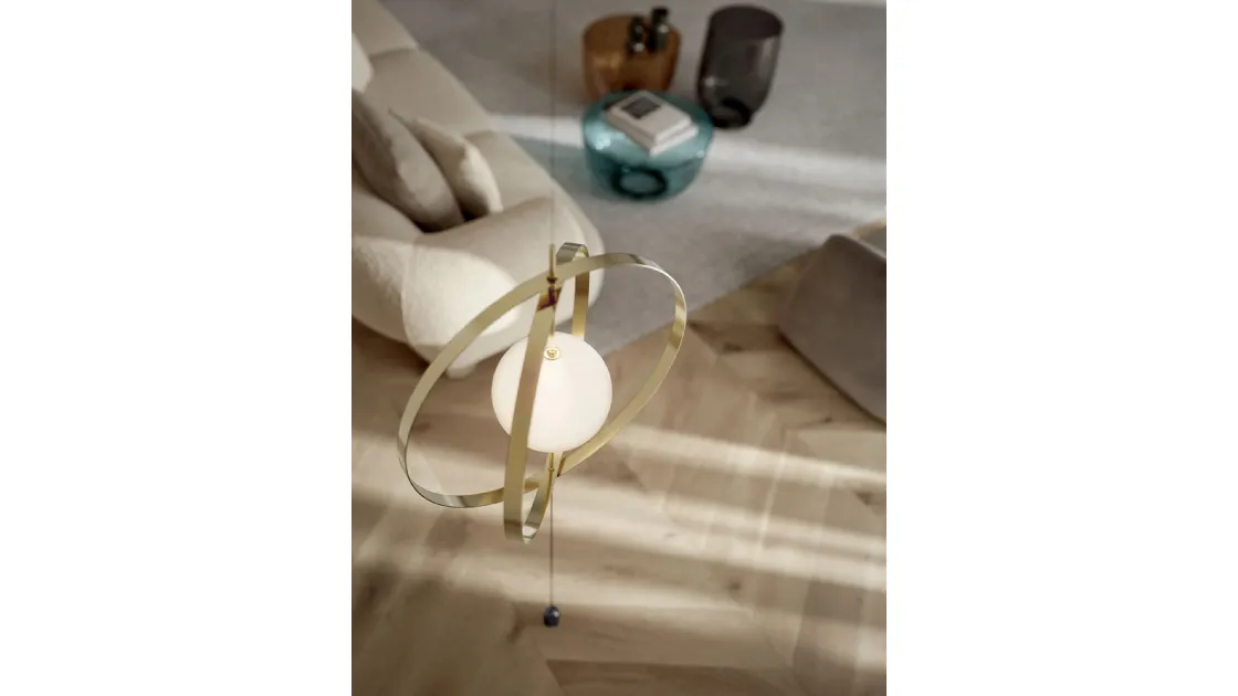 Lampada da terra Papillon Cielo-Terra in acciaio e vetro di Bontempi