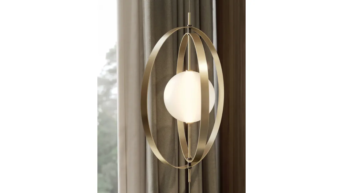 Lampada da terra Papillon Cielo-Terra in acciaio e vetro di Bontempi