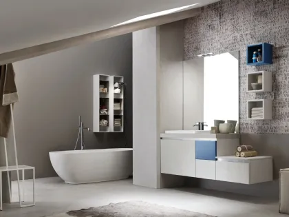 Mobile da Bagno sospeso in rovere Nik 002 di Edoné