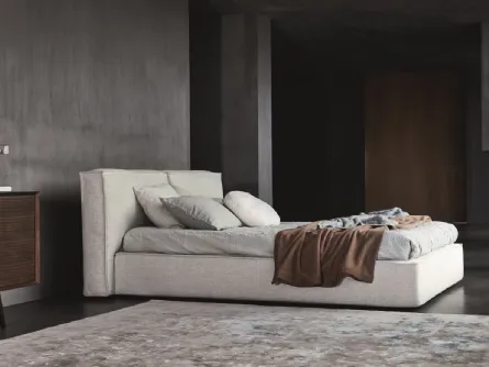 Letto in tessuto imbottito con testiera Flann 2|0 di Ditre Italia