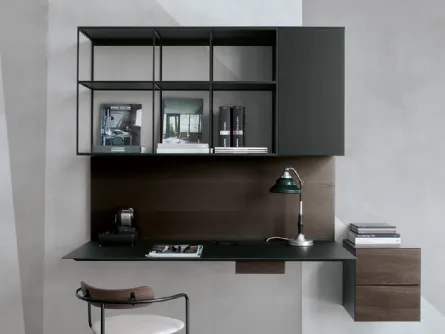 Libreria Atelier configurazione 10 in laccato e acciaio di Extendo