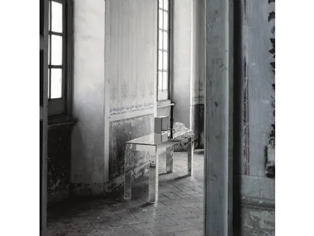 Mobile ingresso Mirror Mirror in cristallo finitura a specchio di Glas Italia