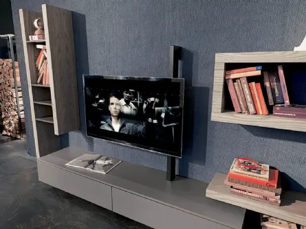 Mobile Porta TV Rebel R12 e Rack Flag in laccato opaco e legno di Fimar