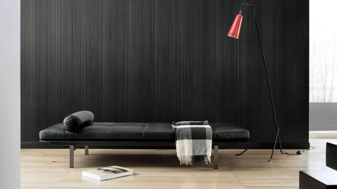 Poltrona Yard Daybed in pelle con struttura in metallo di Lema