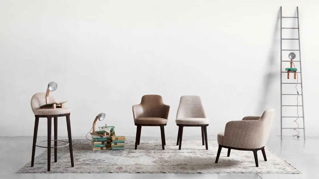 Sedia con struttura in legno Lucylle di Lema