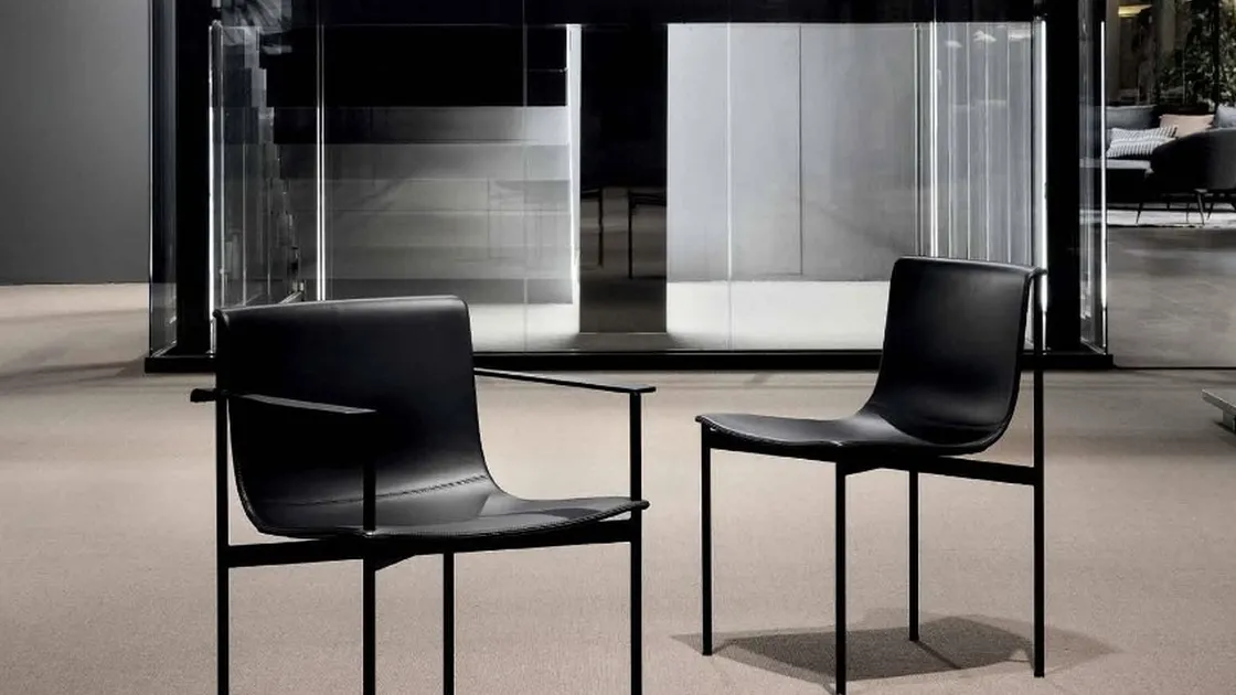 Sedia in pelle Ombra di Lema