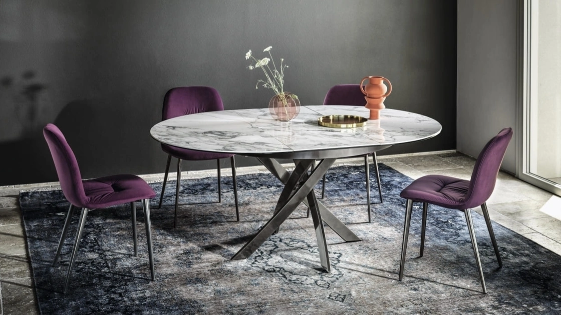 Tavolo rotondo Barone in SuperMarmo di Bontempi