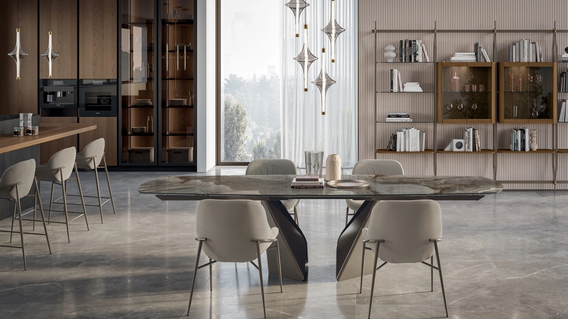 Tavolo in SuperMarmo Kaleido di Bontempi