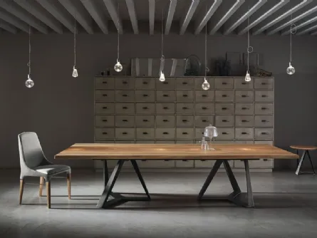 Tavolo Millennium XXL con piano in legno massello di Bontempi