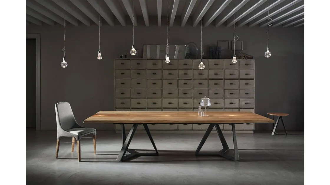 Tavolo Millennium XXL con piano in legno massello di Bontempi
