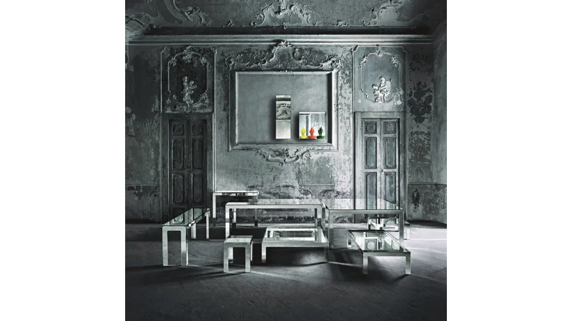 Tavolo con piano a specchio Mirror Mirror di Glas Italia