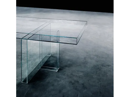 Tavolo Verglas in cristallo trasparente extralight di Glas Italia
