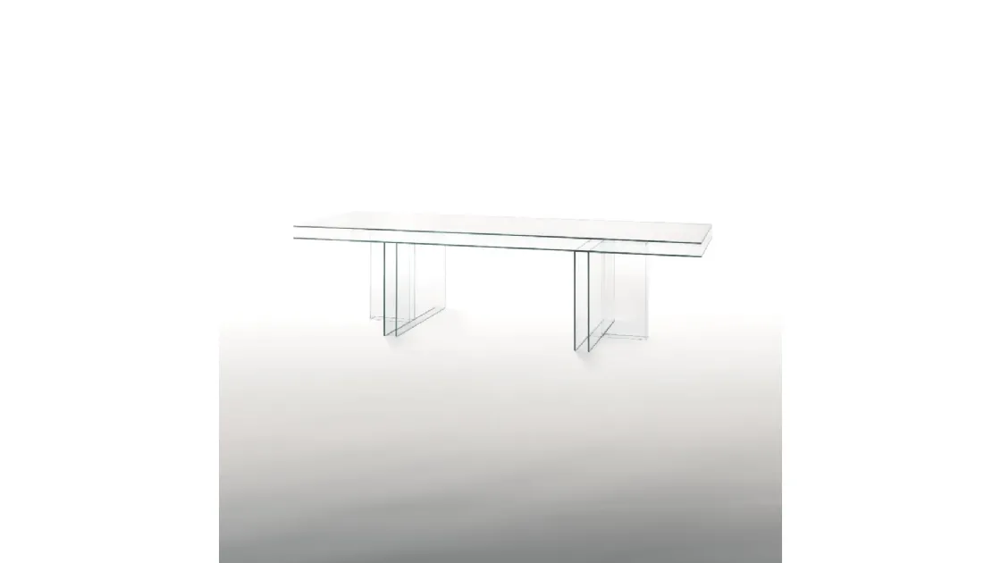 Tavolo Verglas in cristallo trasparente extralight di Glas Italia