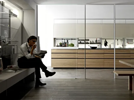 Cucina Design ad angolo Artematica Olmo Tattile di Valcucine