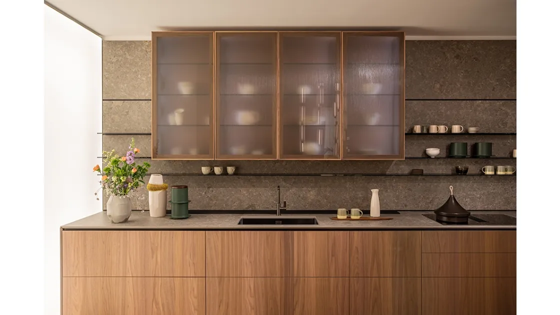 Cucina Design Forma Mentis Noce Canaletto e MDI di Valcucine