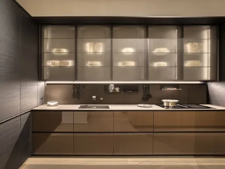 Cucina Design Forma Mentis Olmo Tattile Nero e Laccato di Valcucine