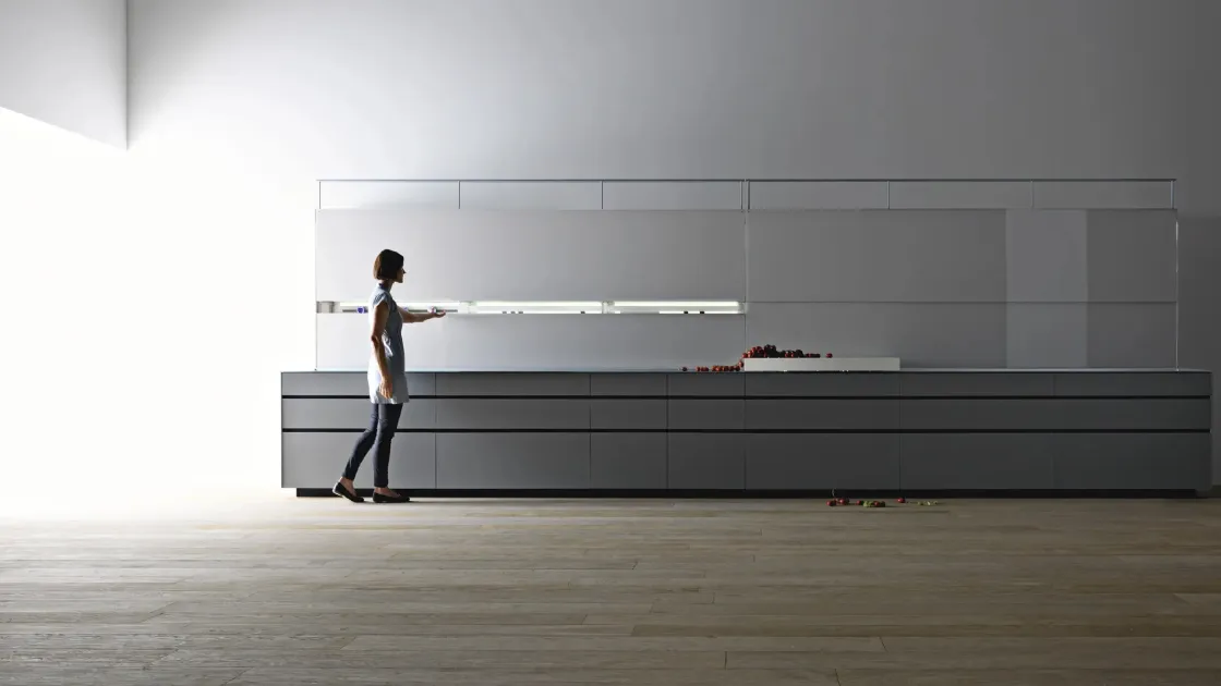 Cucina Design Artematica Vitrum Grigio Cemento di Valcucine